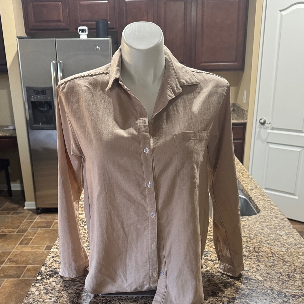 Crescent Light Brown Button Down Shirt